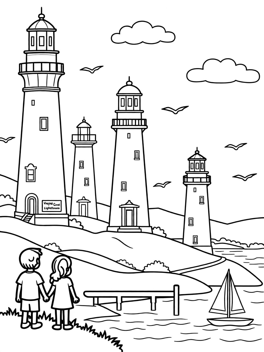 (Virginia) Virginia lighthouses along the coast