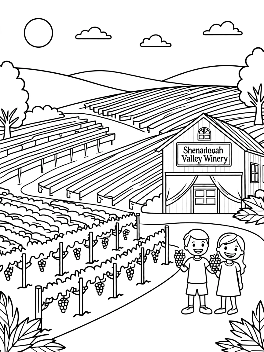 (Virginia) Shenandoah Valley wineries with grape vines