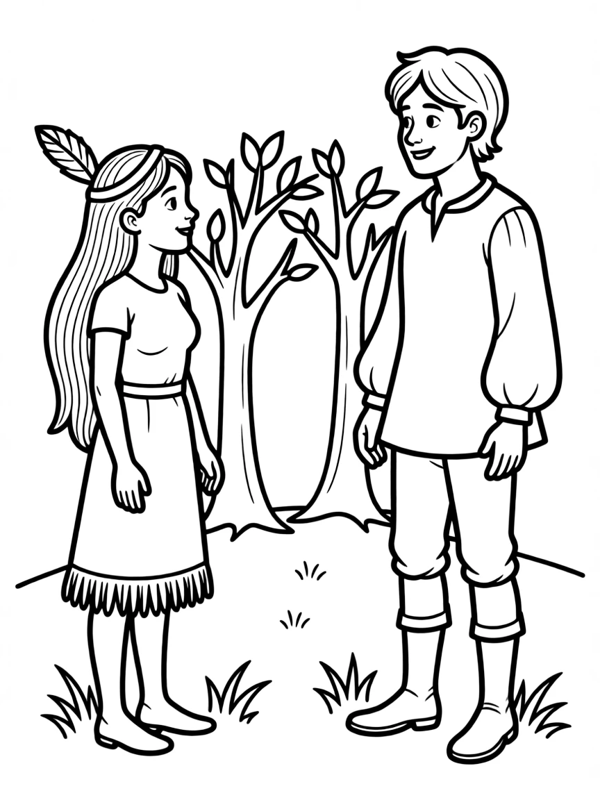 (Virginia) Pocahontas meeting John Smith