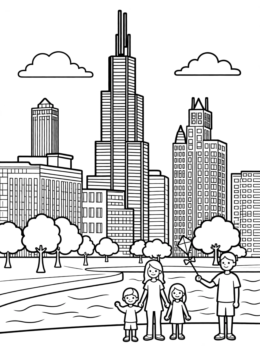 (Illinois) The Chicago skyline with Willis Tower