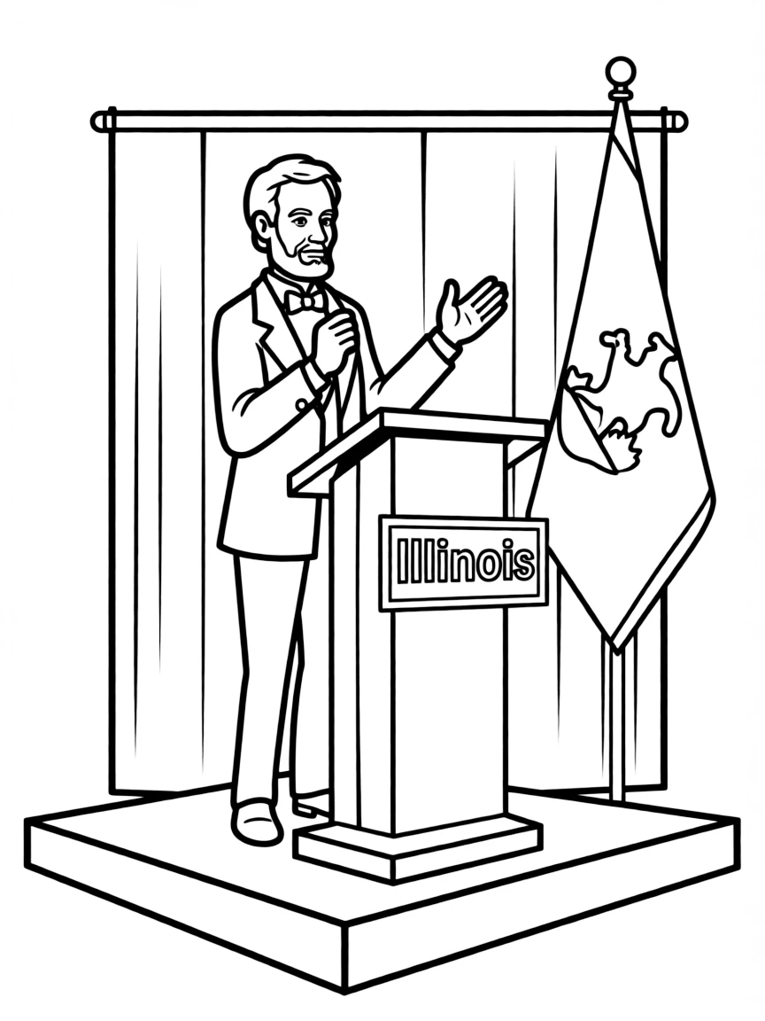 (Illinois) Abraham Lincoln giving a speech