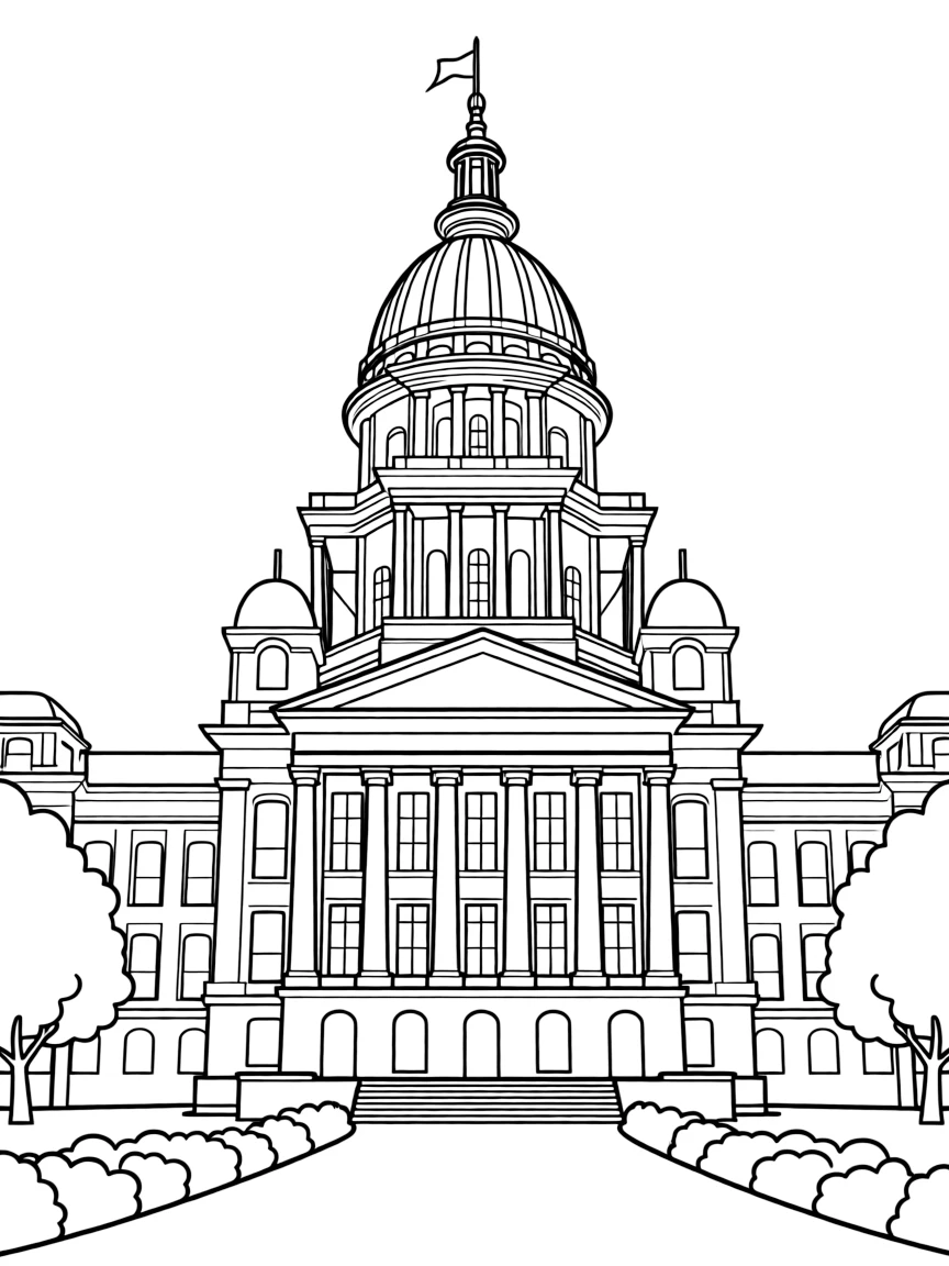(Illinois) The Illinois State Capitol building in Springfield