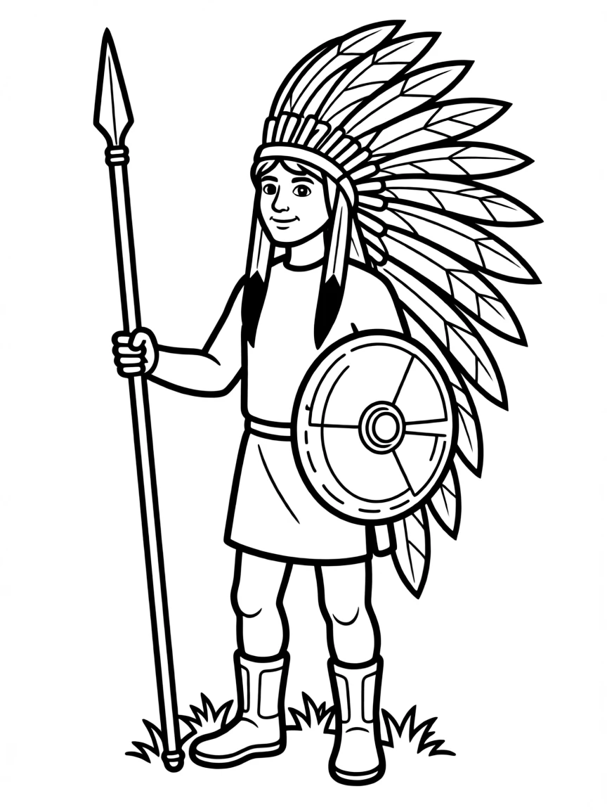 (Illinois) A Blackhawk Indian warrior