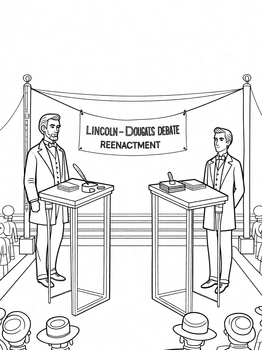 (Illinois) A reenactment of Lincoln–Douglas debates