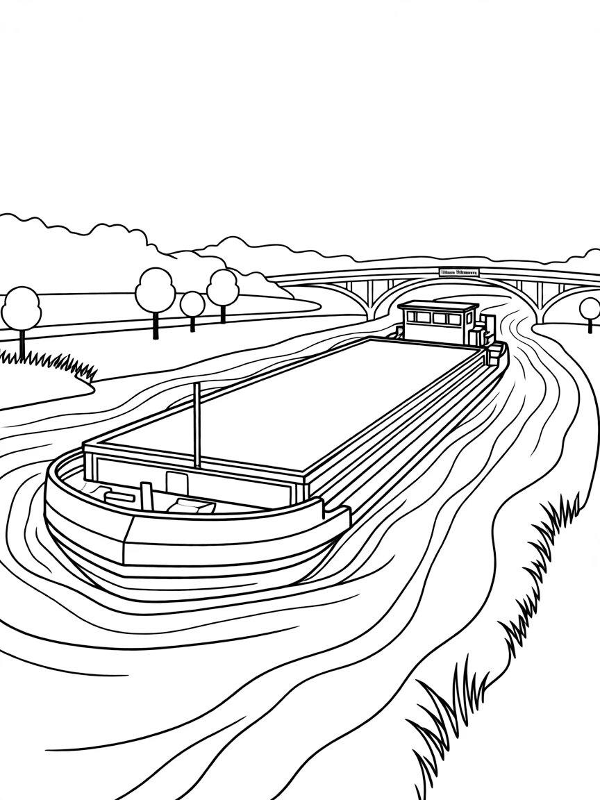 (Illinois) A barge on the Illinois Waterway