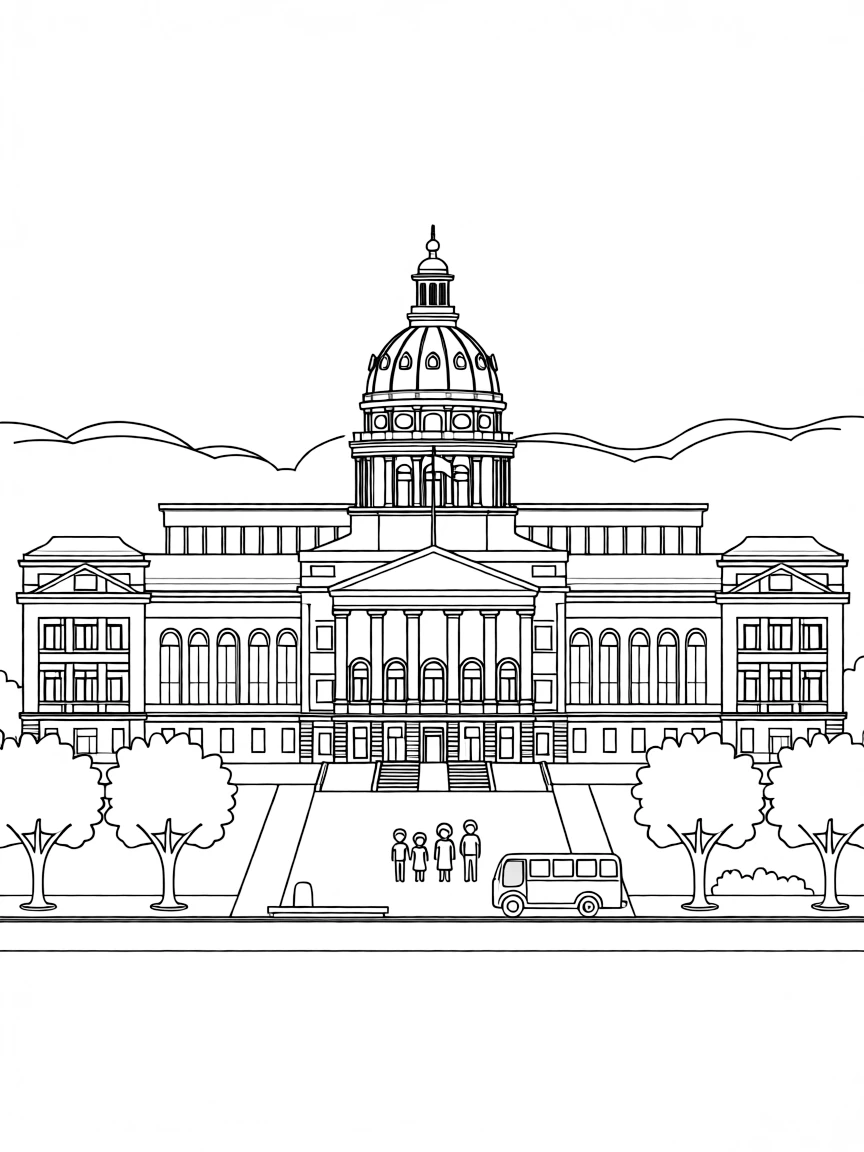 (Iowa) The Iowa State Capitol building with its golden dome