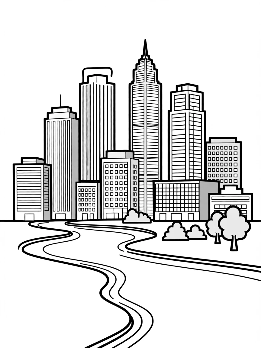 (Iowa) The Des Moines skyline with buildings and river