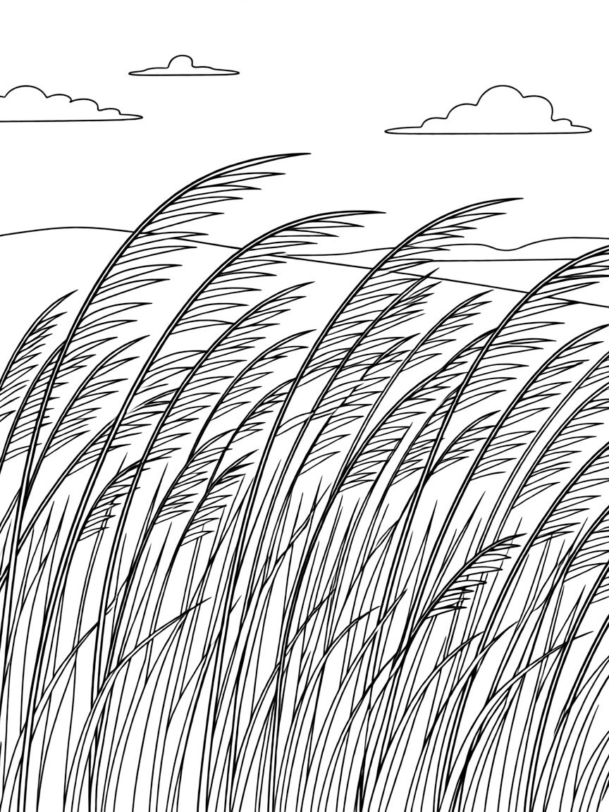 (Iowa) Wind blowing through tall prairie grass