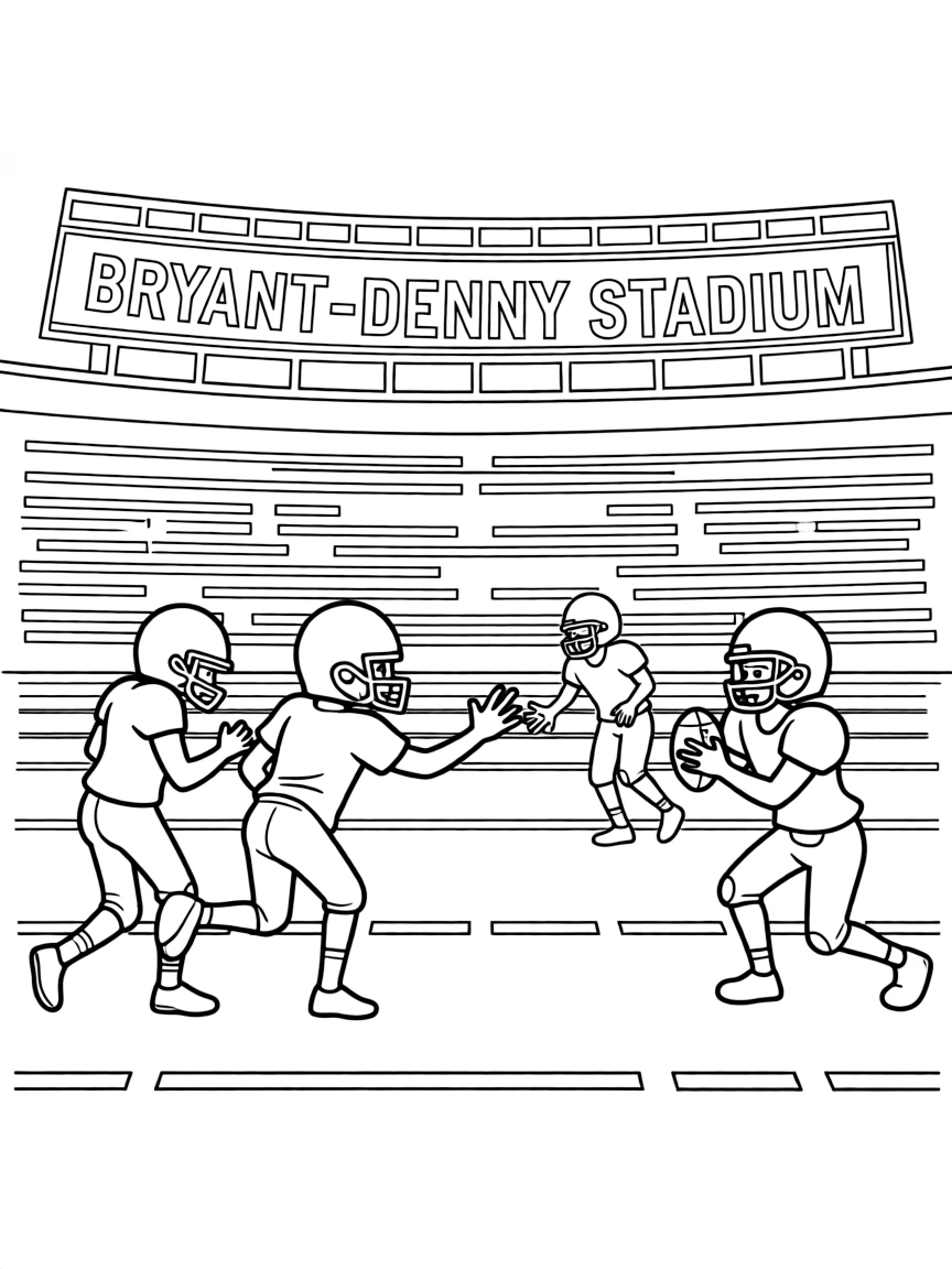 (Alabama) Kids playing football at Bryant–Denny Stadium