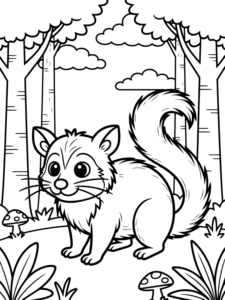 (Alabama) A smiling possum in the forest