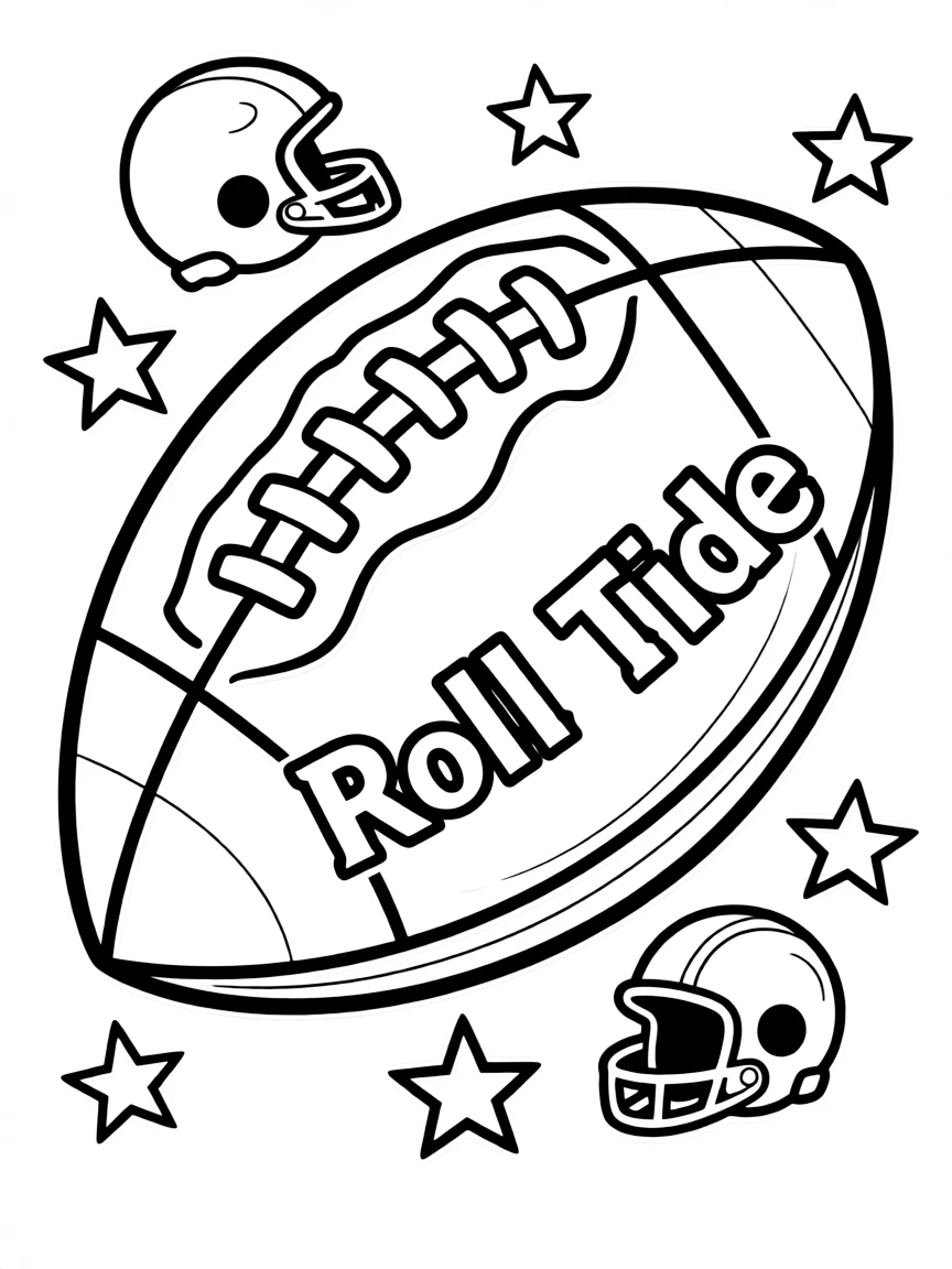 (Alabama) A football with "Roll Tide" written on it