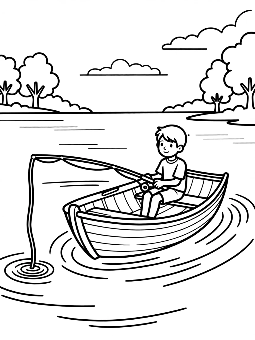 (Alabama) A small boat floating on Lake Martin