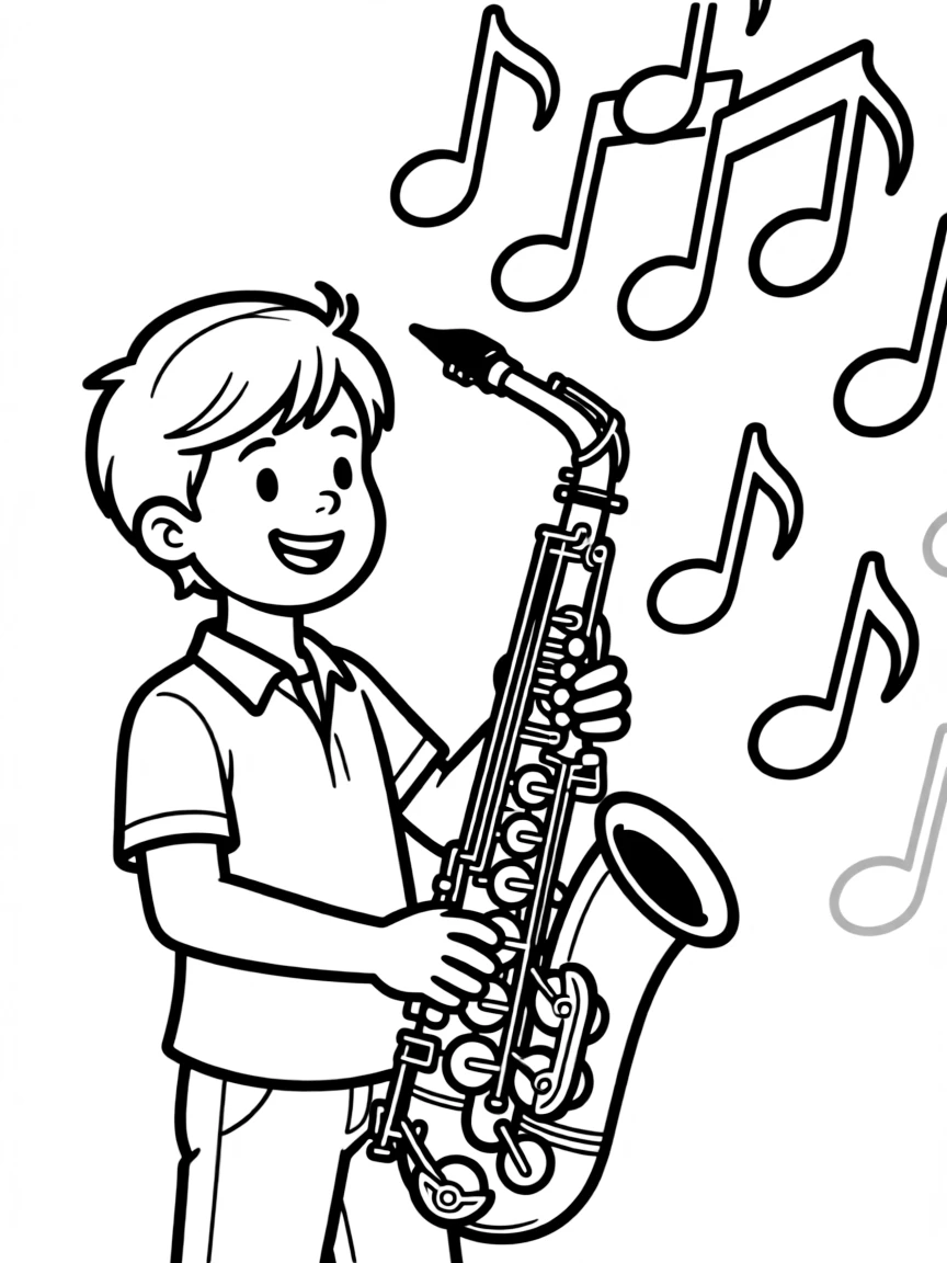 (Alabama) A jazz saxophone with musical notes