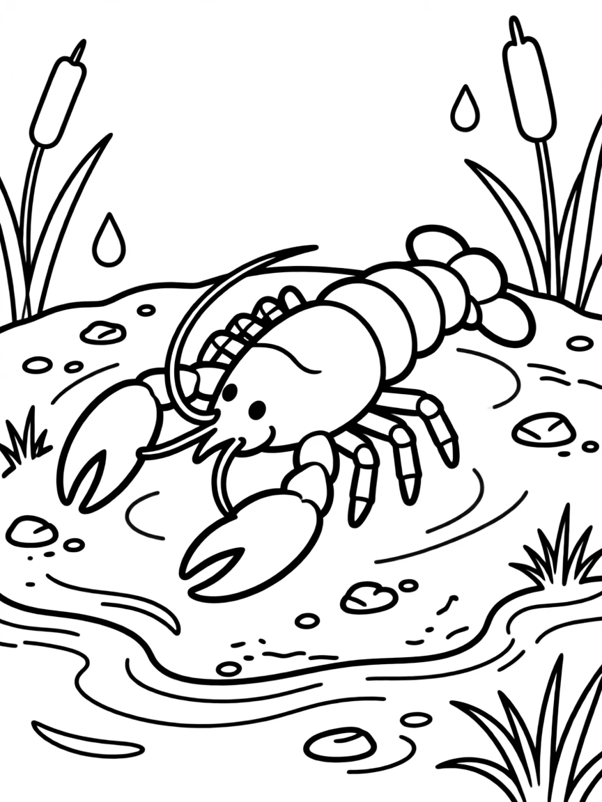 (Alabama) A crayfish crawling on muddy ground