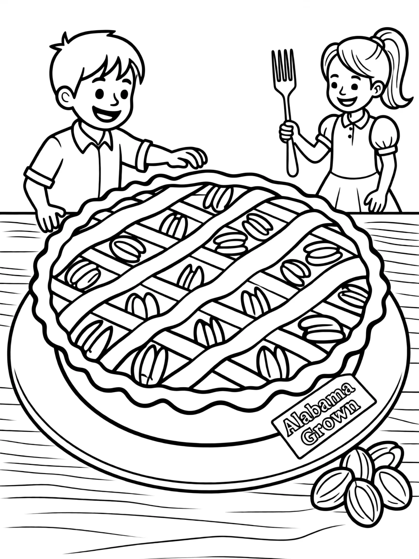 (Alabama) A pie made with Alabama-grown pecans