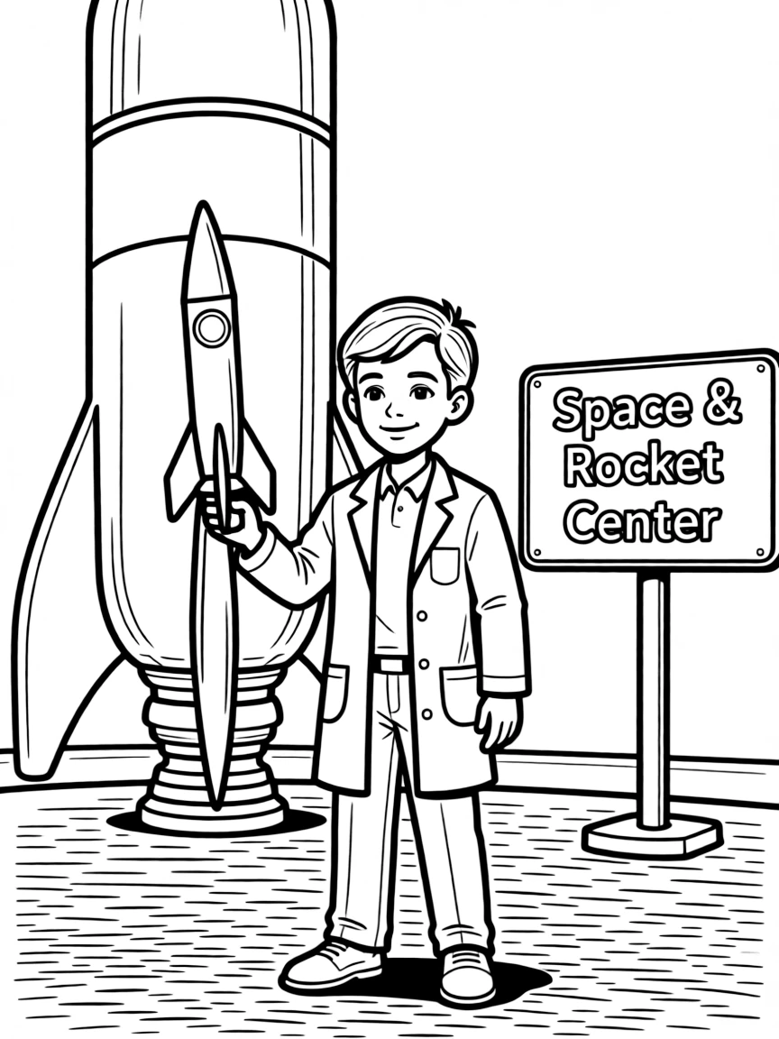 (Alabama) A young scientist at the Space & Rocket Center
