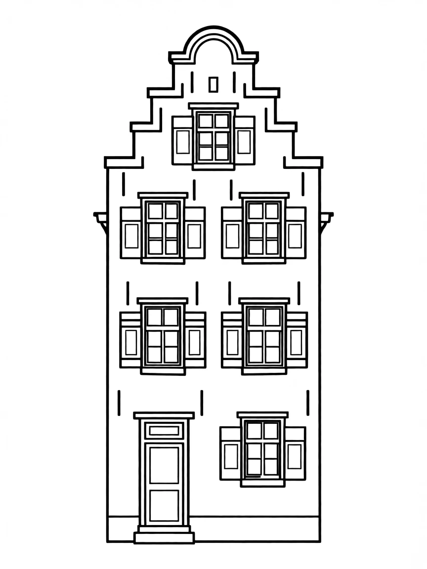 (Netherland, Holland) Anne Frank House facade with its characteristic narrow design