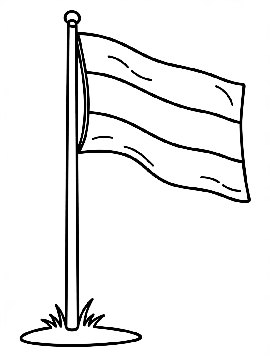 (Netherland, Holland) Dutch flag waving on a tall flagpole