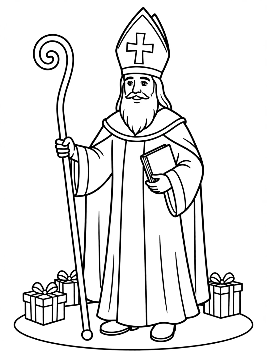 (Netherland, Holland) Sinterklaas (Saint Nicholas) with his traditional bishop outfit