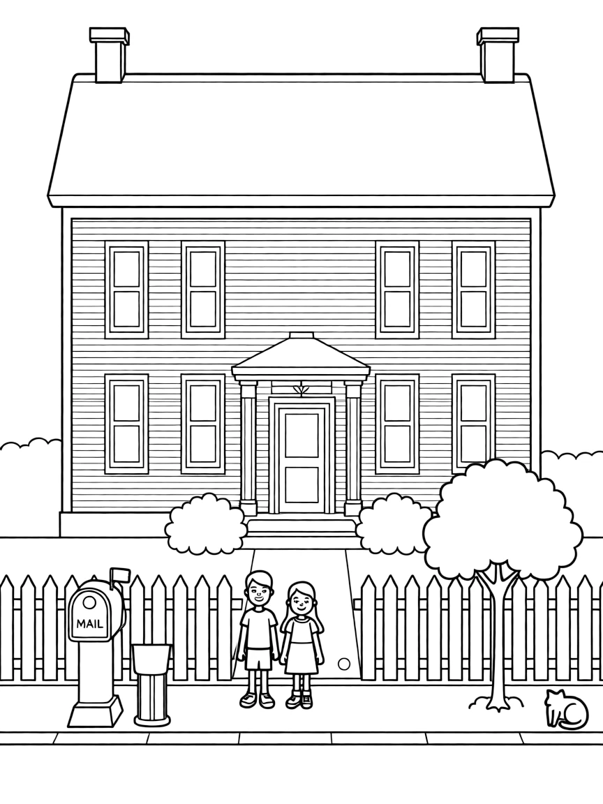 (Connecticut) A colonial-style house in Connecticut