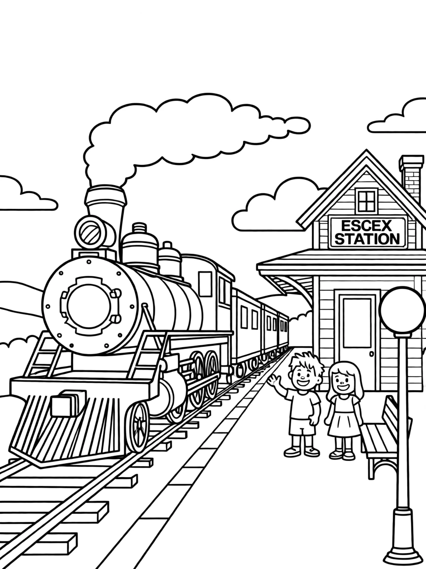 (Connecticut) A historic steam train at Essex Station