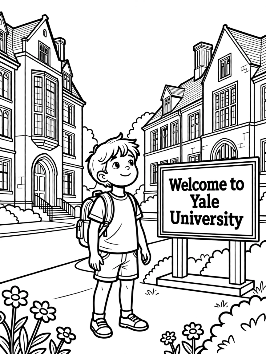 (Connecticut) A child visiting the Yale University campus
