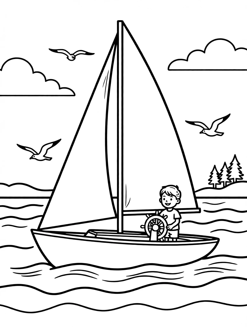 (Connecticut) A sailboat on Long Island Sound