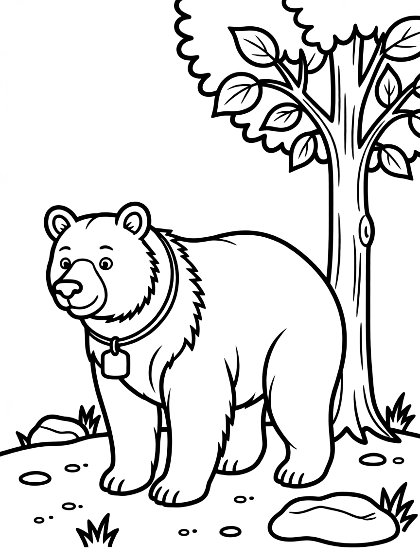 (Connecticut) A Connecticut black bear standing near a tree