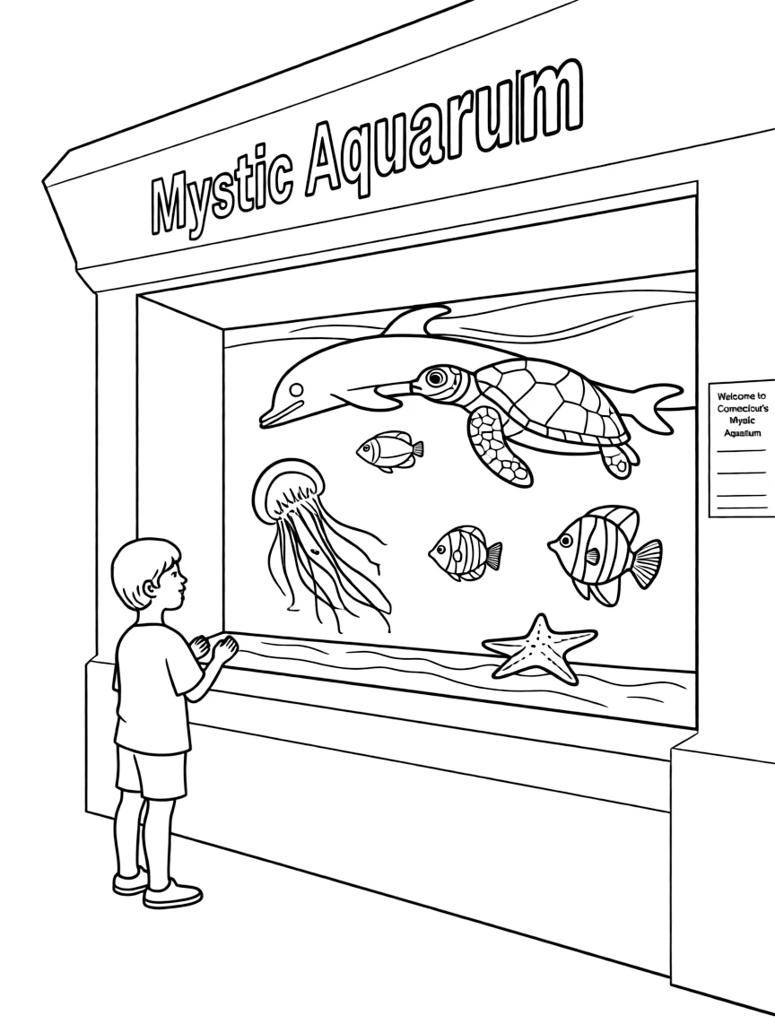 (Connecticut) The Mystic Aquarium with sea animals