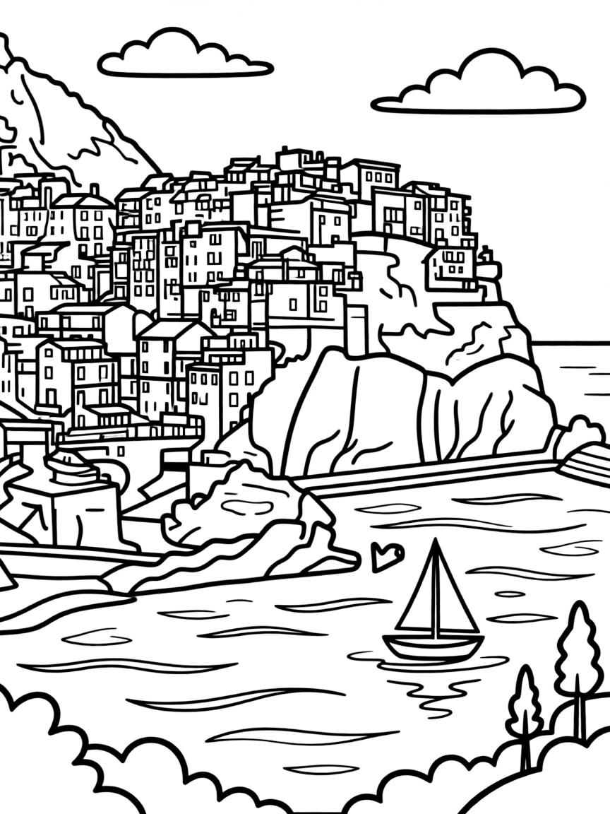(Italy) The colorful houses of Cinque Terre by the sea