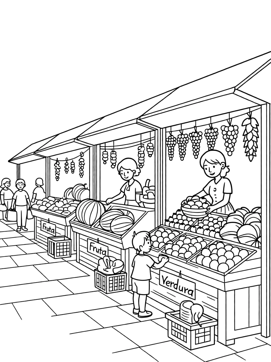 (Italy) A market in Sicily with fruit and vegetable stalls