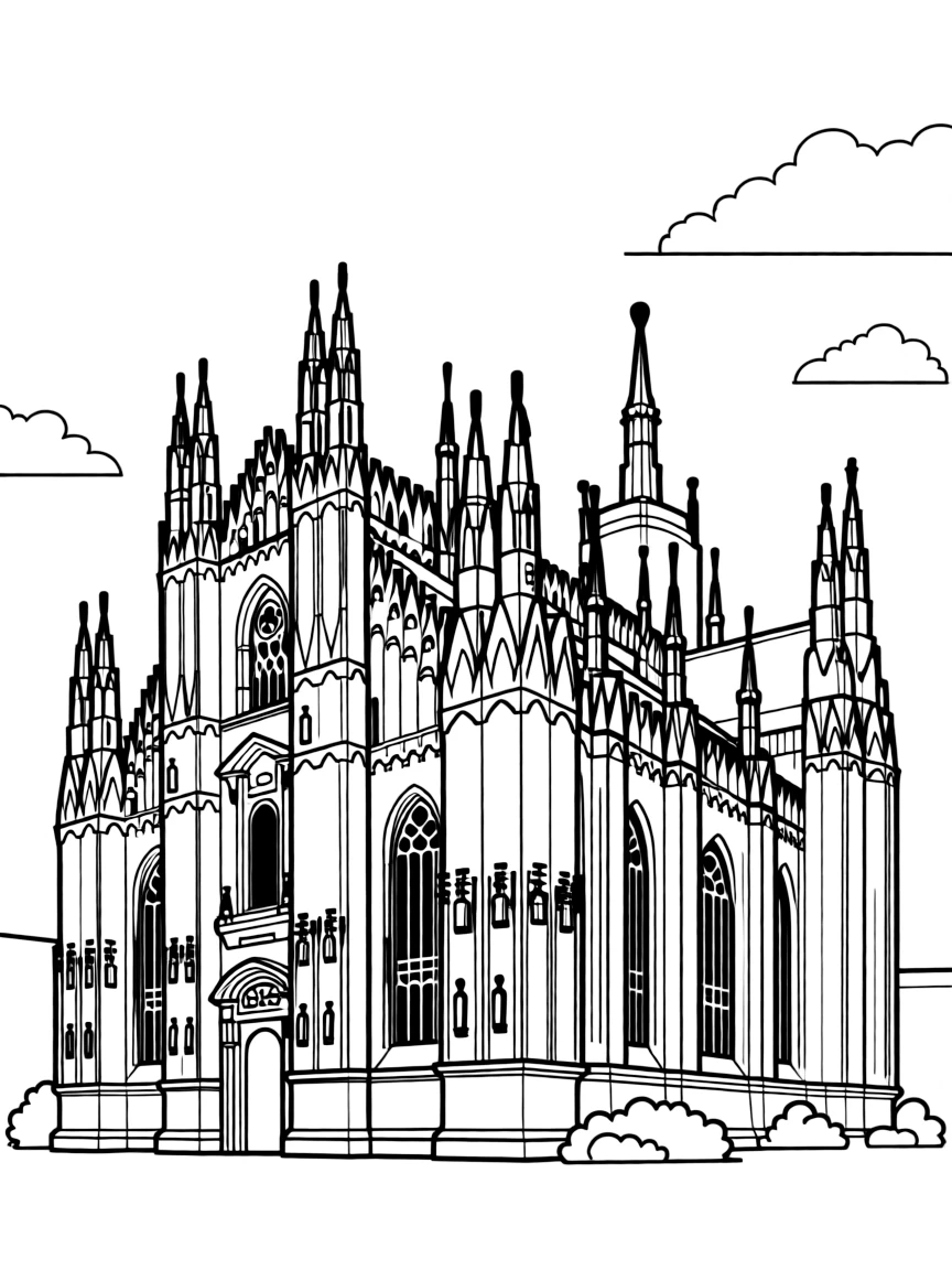 (Italy) Milan Cathedral (Duomo di Milano) with its gothic spires