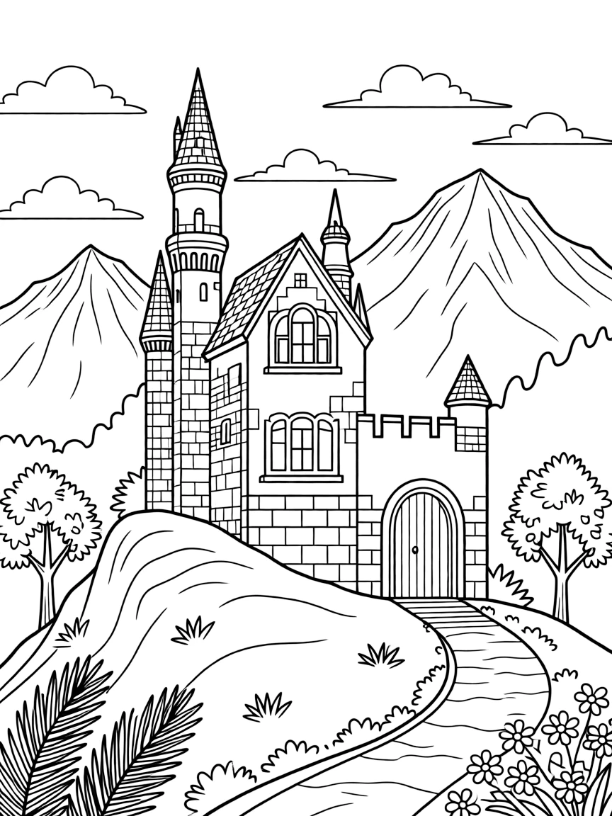 (Italy) A castle in the mountains of northern Italy
