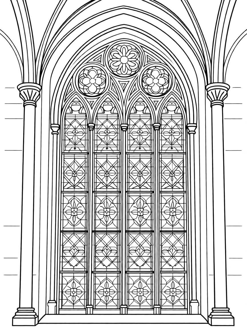 (Italy) A cathedral window with stained glass