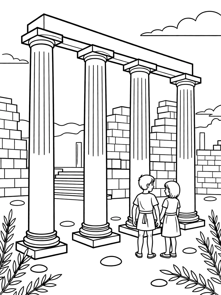 (Italy) A Roman forum with tall columns