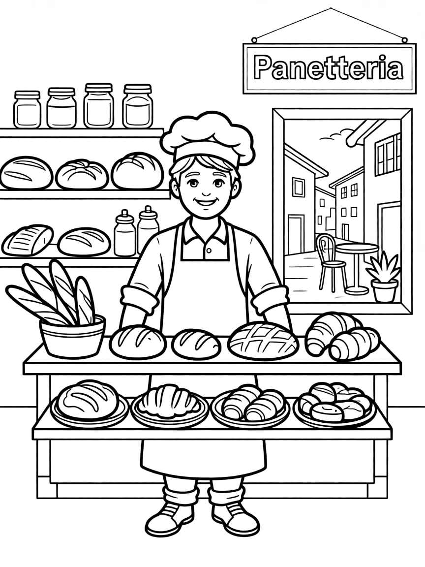 (Italy) A traditional Italian bakery with bread and pastries