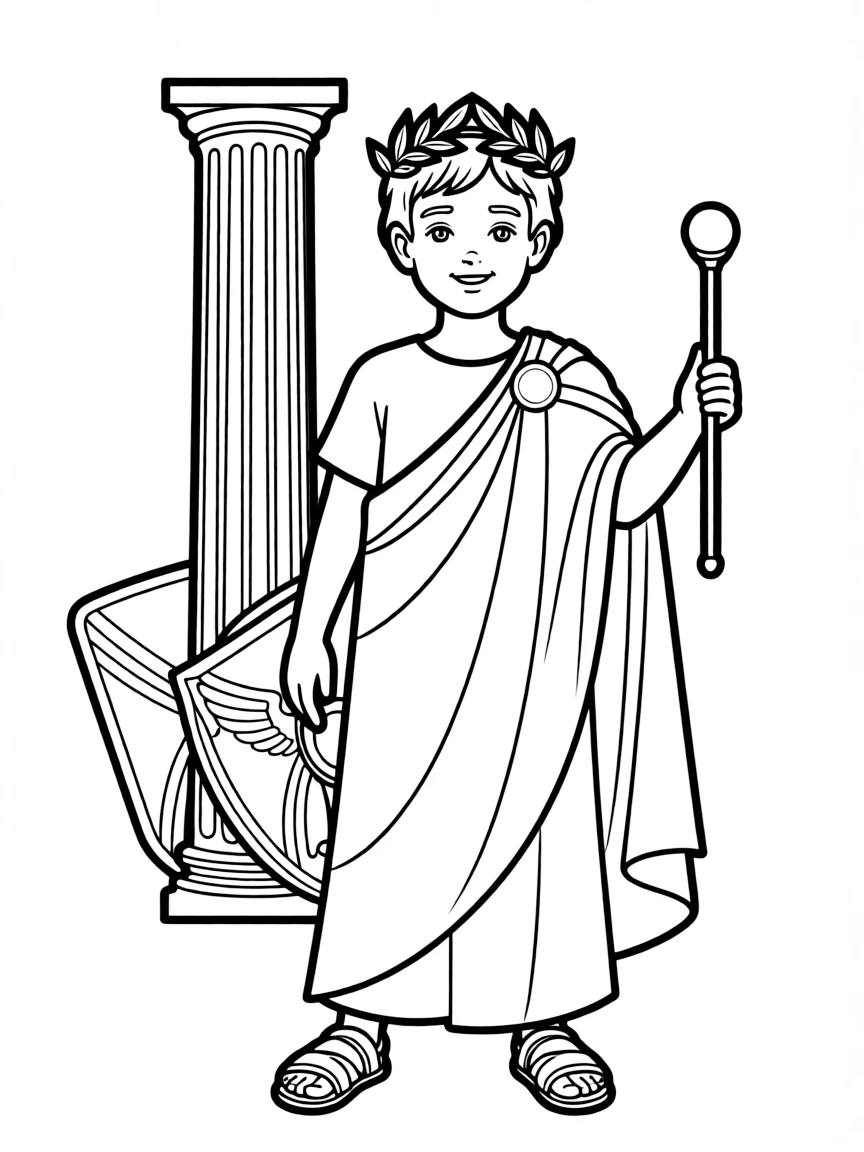(Italy) A child dressed as a Roman emperor