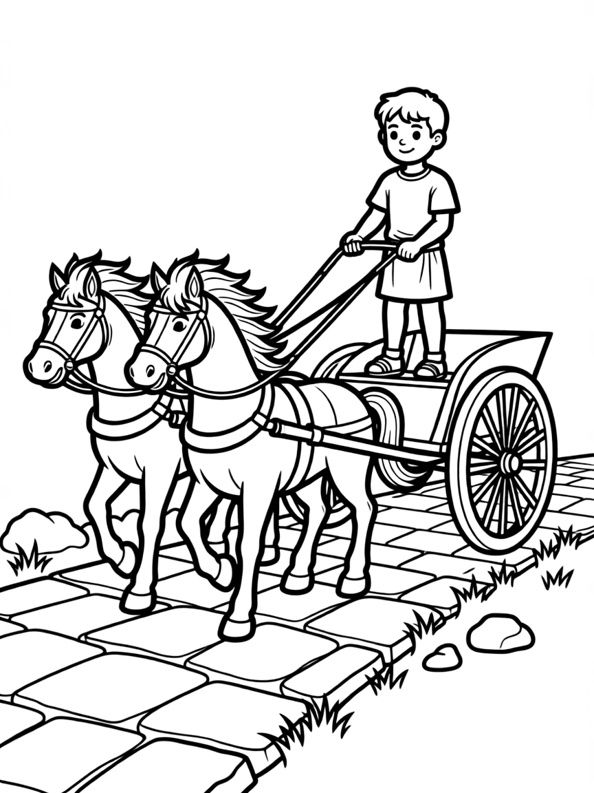 (Italy) A Roman chariot on an old road