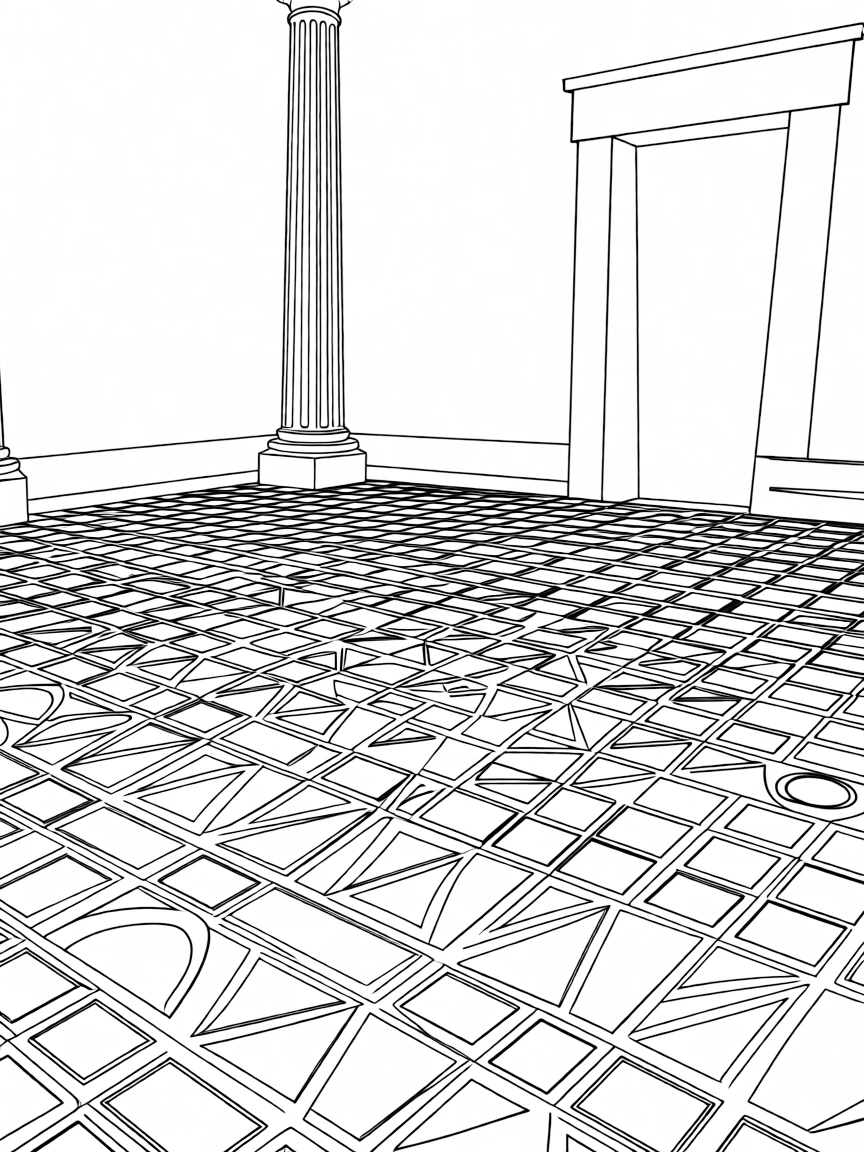 (Italy) A mosaic floor in an ancient Roman house