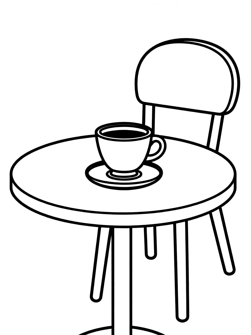 (Italy) An espresso cup on a café table