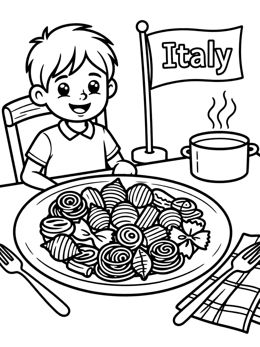 (Italy) A pasta dish with different shapes