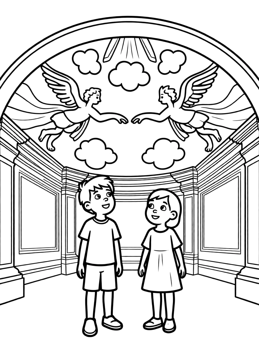 (Italy) The Sistine Chapel ceiling (simplified)