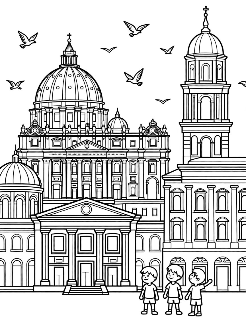 (Italy) The skyline of Rome with domes and towers