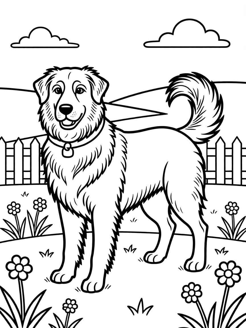 (Italy) An Italian dog (Maremma Sheepdog) in the countryside