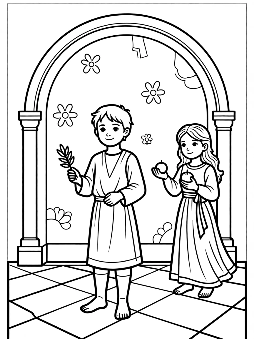 (Italy) A simplified fresco from an Italian chapel