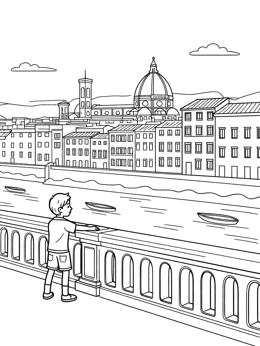 (Italy) A view from a bridge in Florence