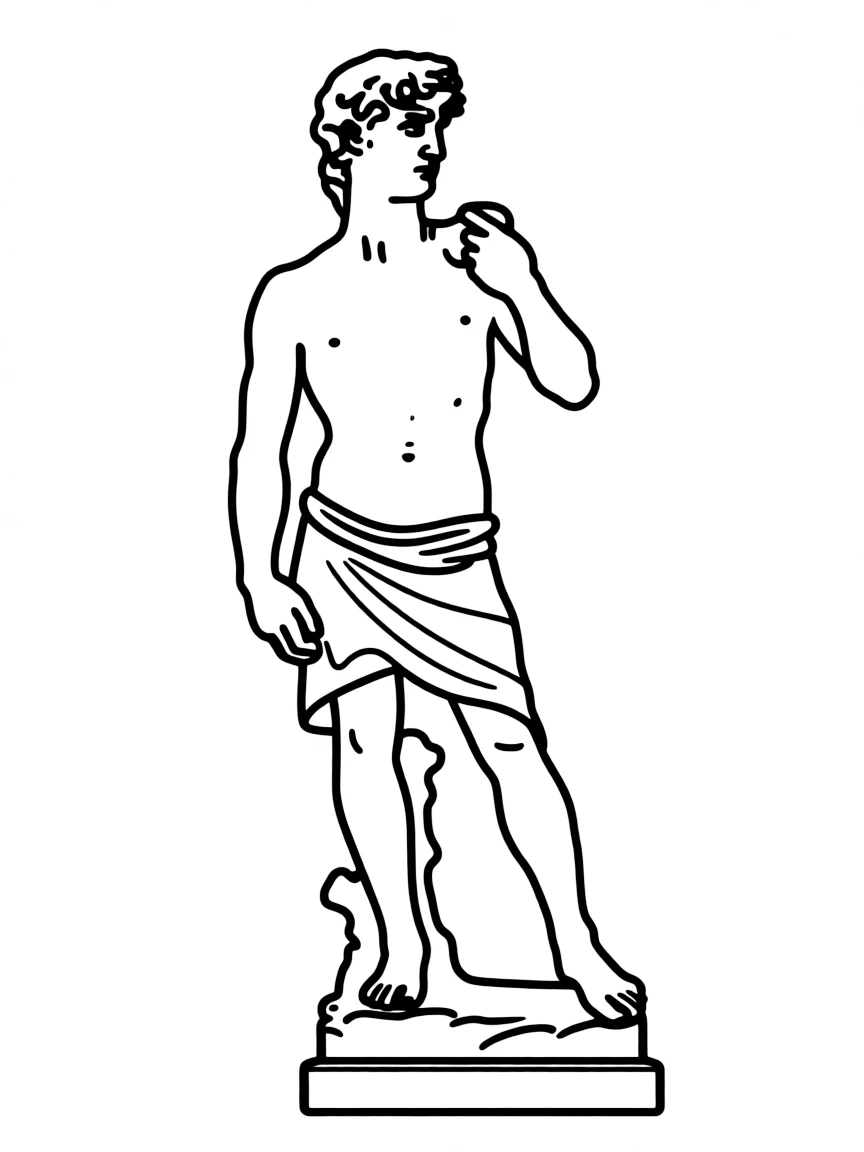 (Italy) A statue of David by Michelangelo (simplified)