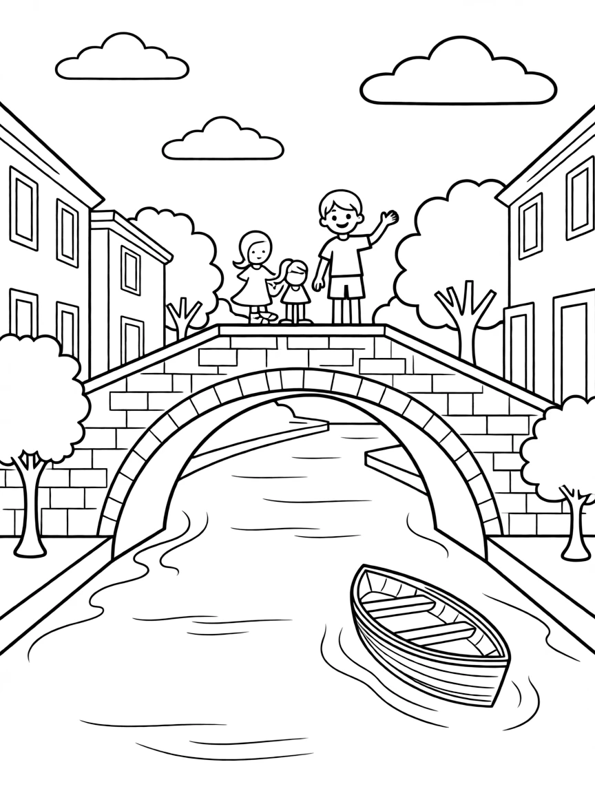 (Italy) A bridge over a quiet canal