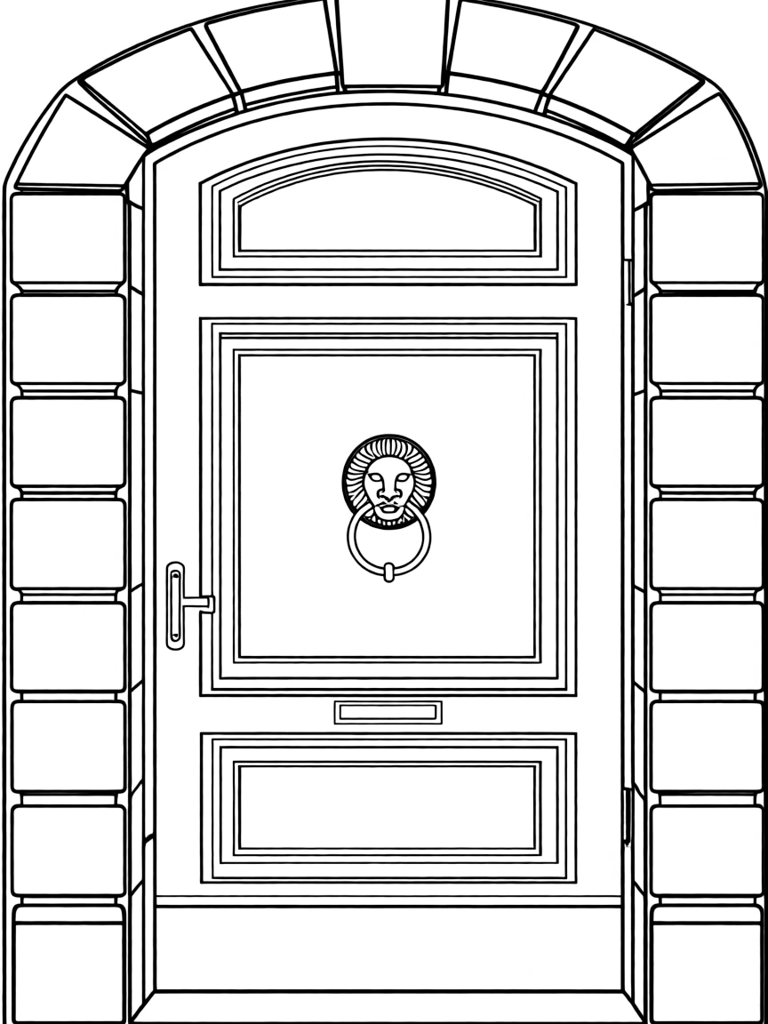 (Italy) A traditional Italian door with a knocker