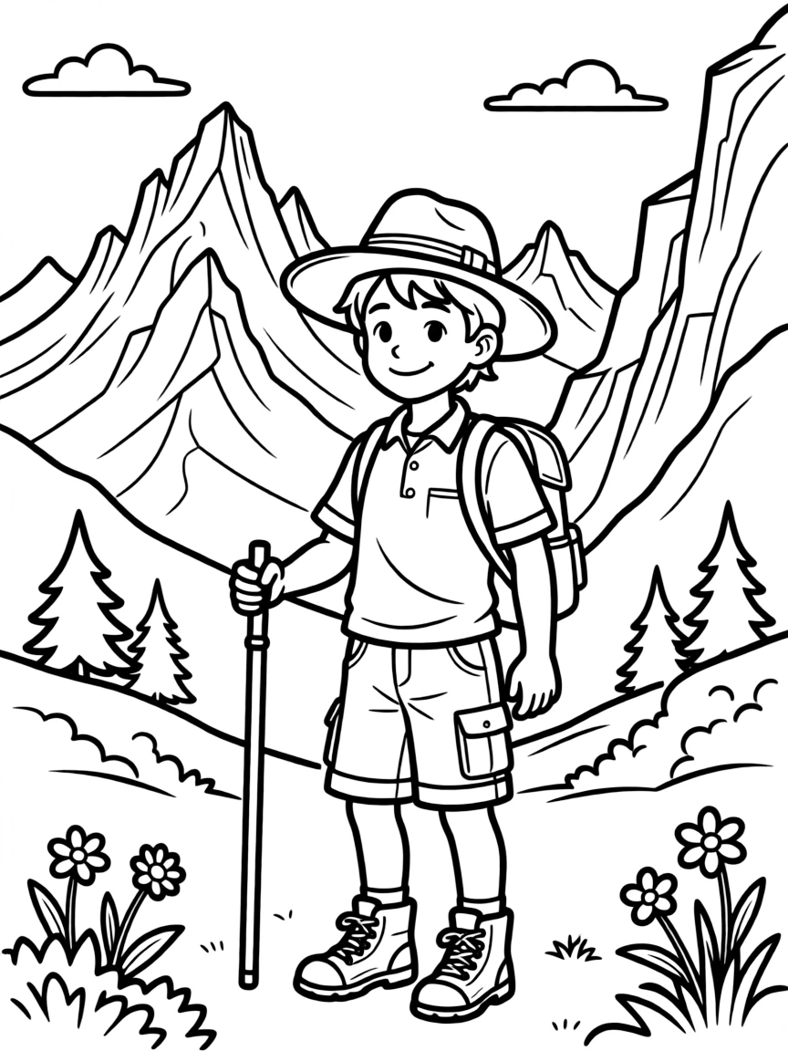 (Italy) A hiker in the Dolomite mountains